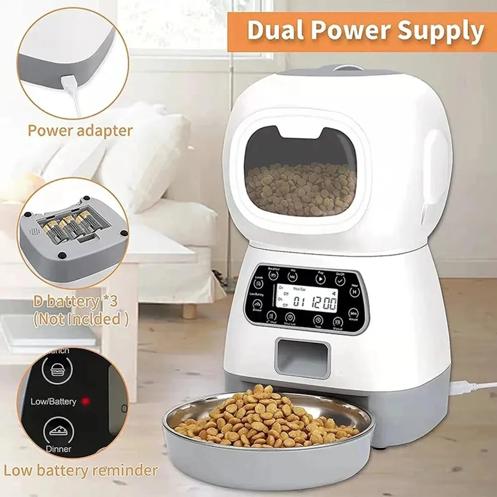 1PC Automatic Pet Feeding Intelligent Remote Control Cat and Dog Feeding Machine Timing Quantitative Food Machine